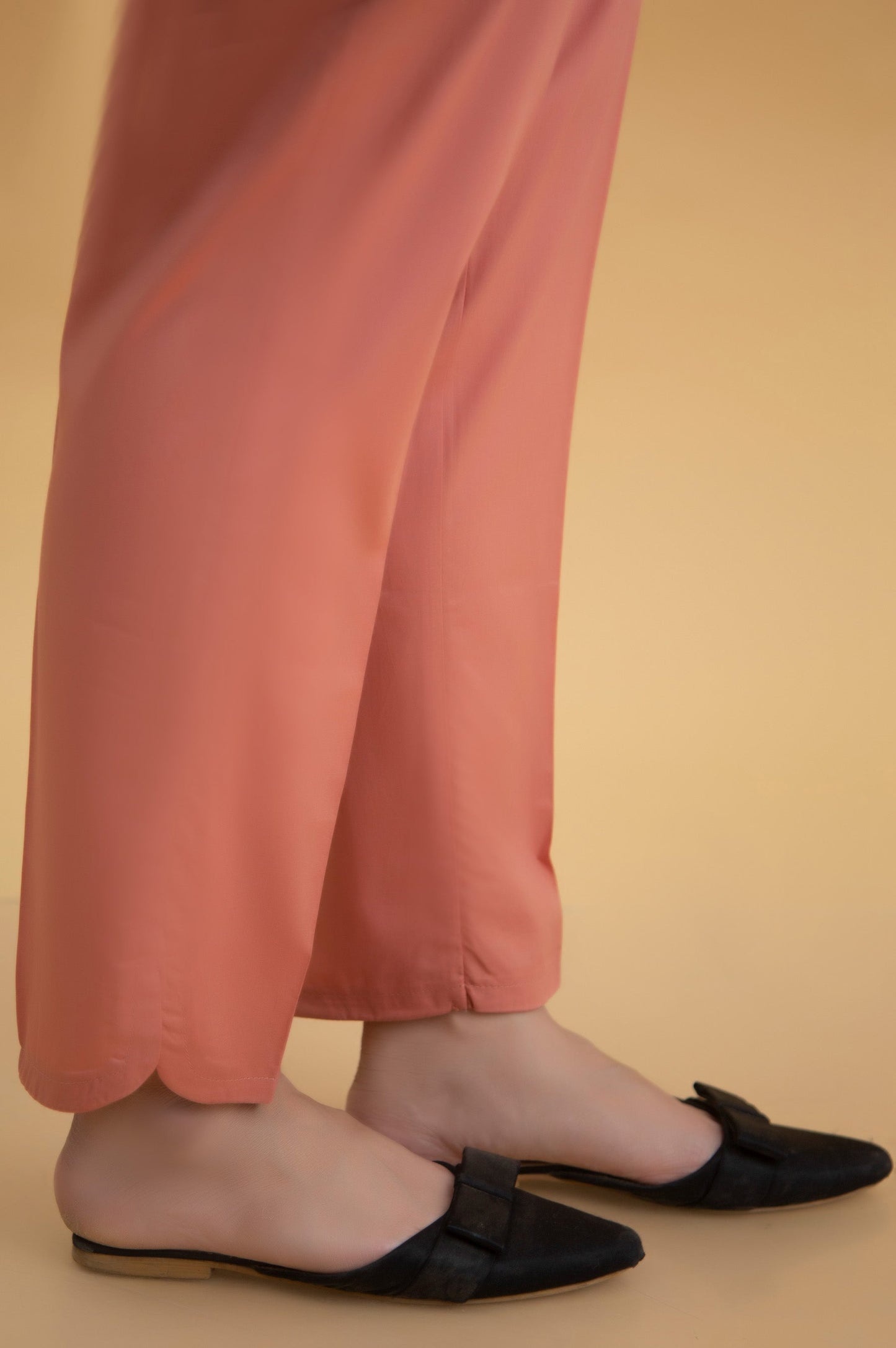Basic Cambric Cigarette Pants - Coral
