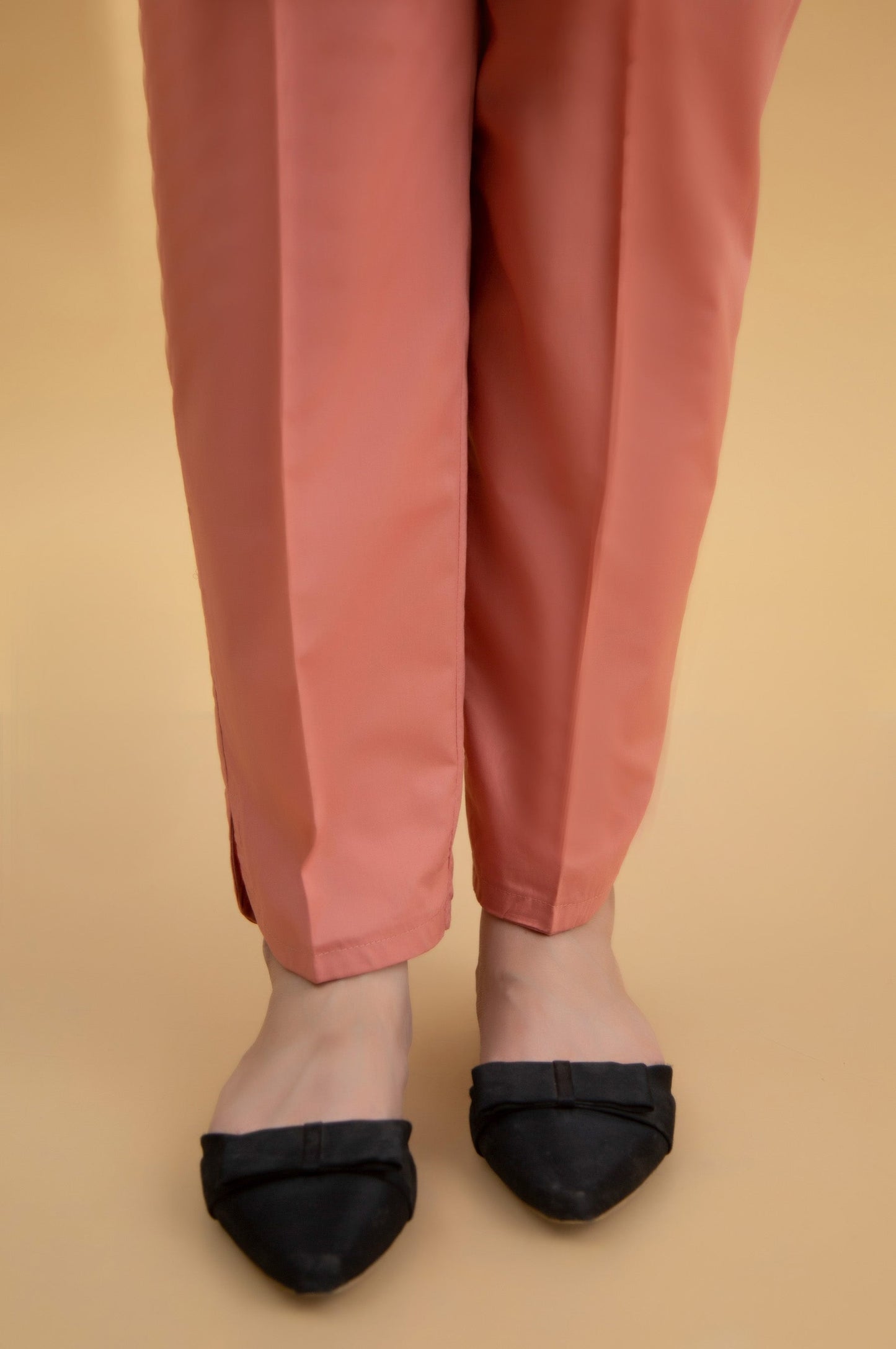 Basic Cambric Cigarette Pants - Coral