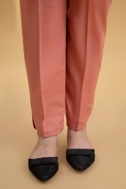 Basic Cambric Cigarette Pants - Coral