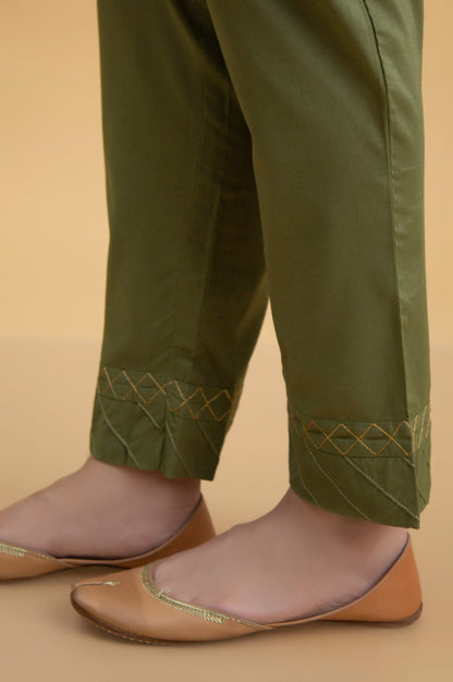 Basic Cambric Cigarette Pants - Sage