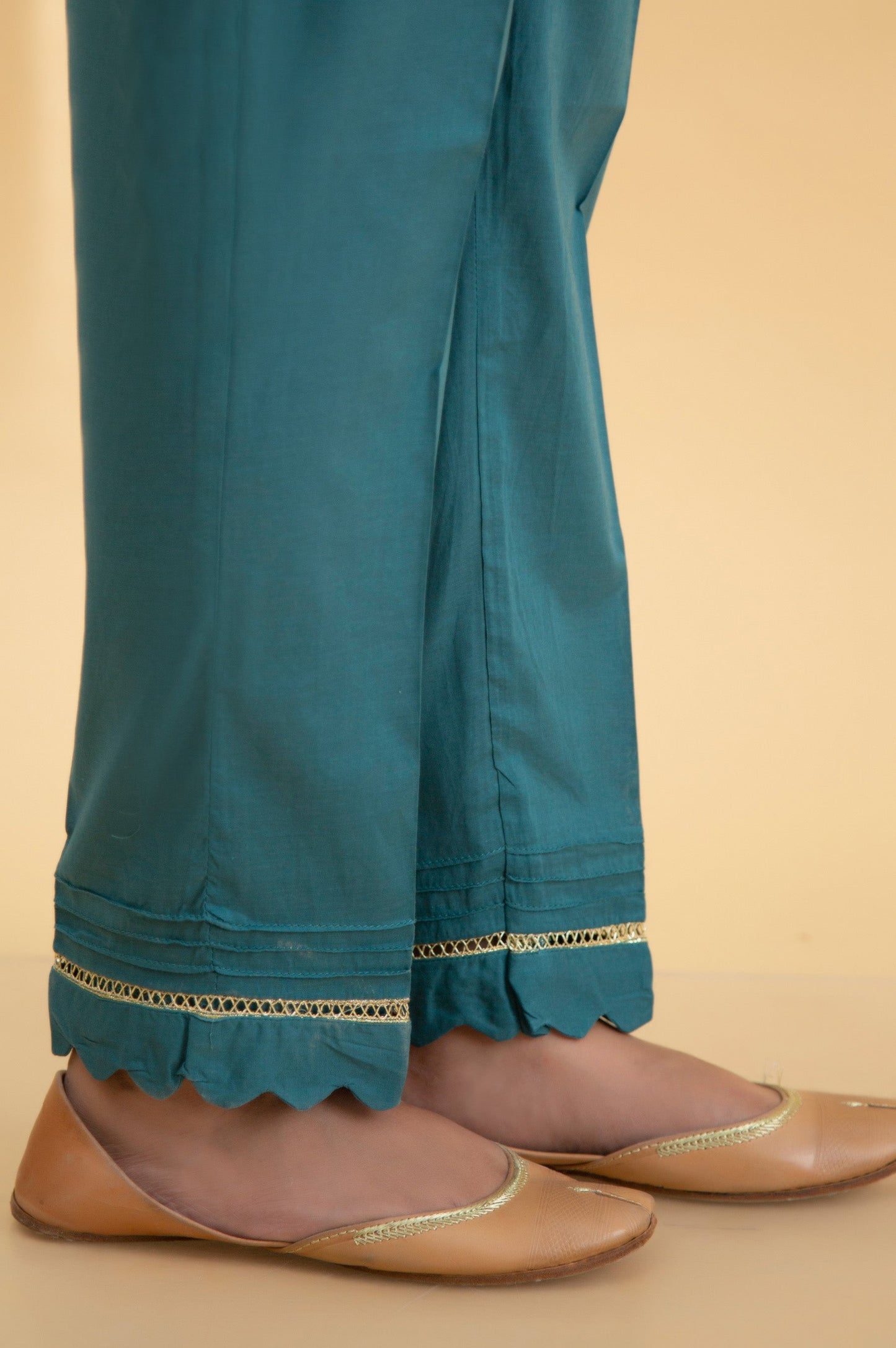 Basic Cambric Cigarette Pants - Blue