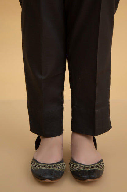 Basic Khaddar Cigarette Pants - Black