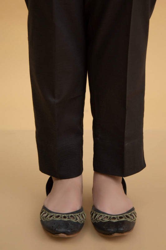 Basic Khaddar Cigarette Pants - Black
