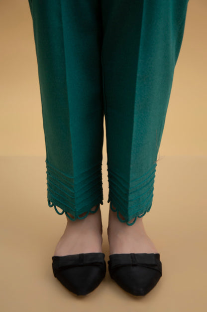 Basic Karandi Cigarette Pants - Green