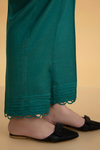 Basic Karandi Cigarette Pants - Green