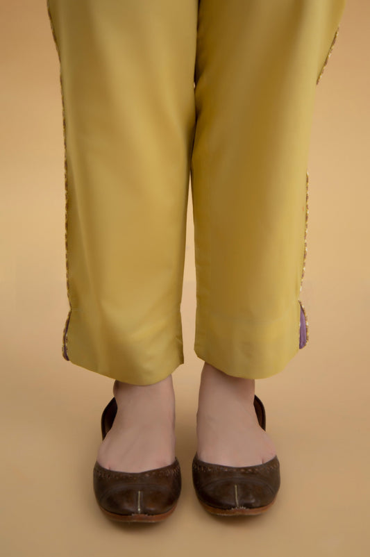 Basic Cambric Cigarette Pants - Blonde