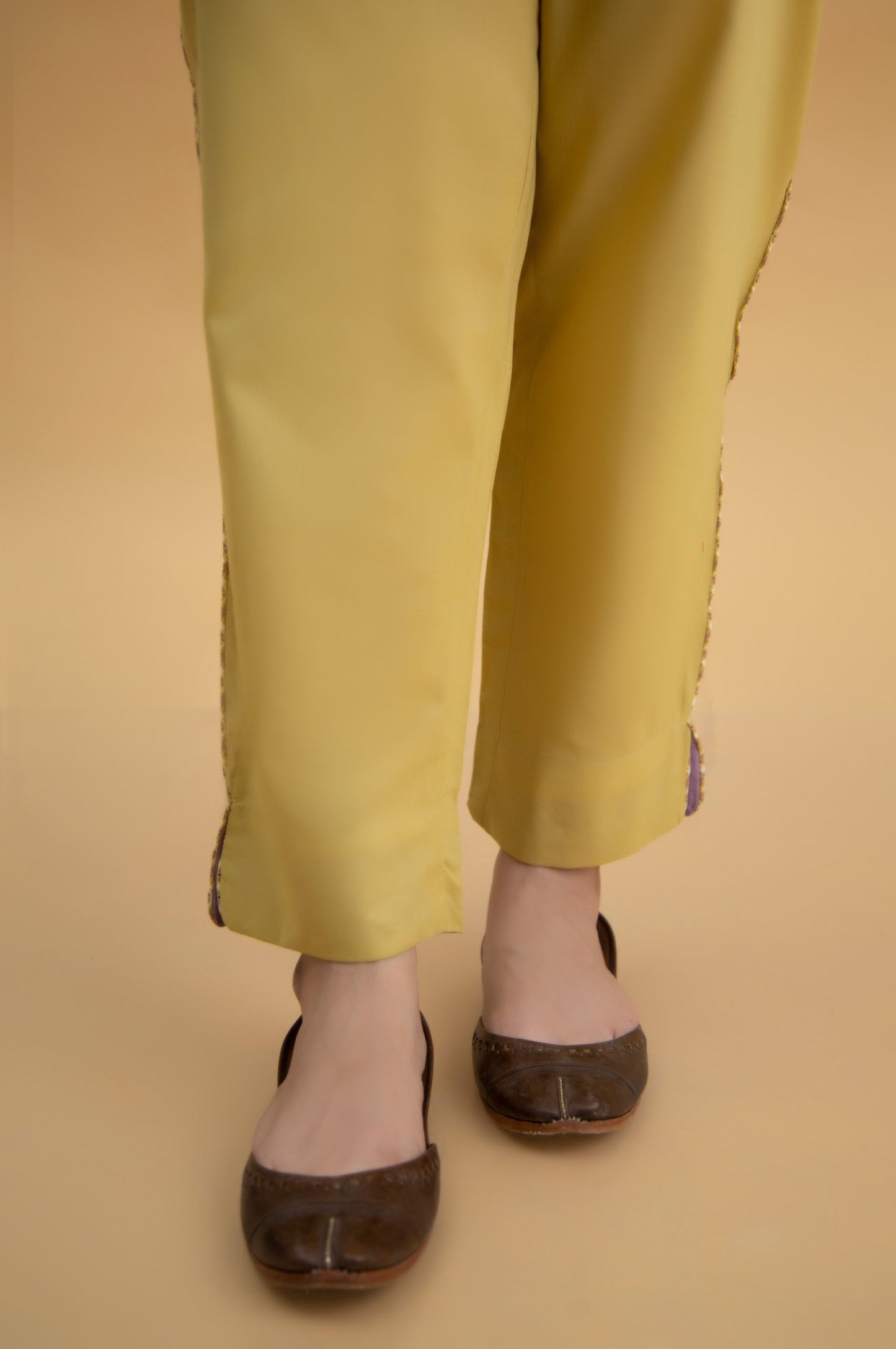 Basic Cambric Cigarette Pants - Blonde