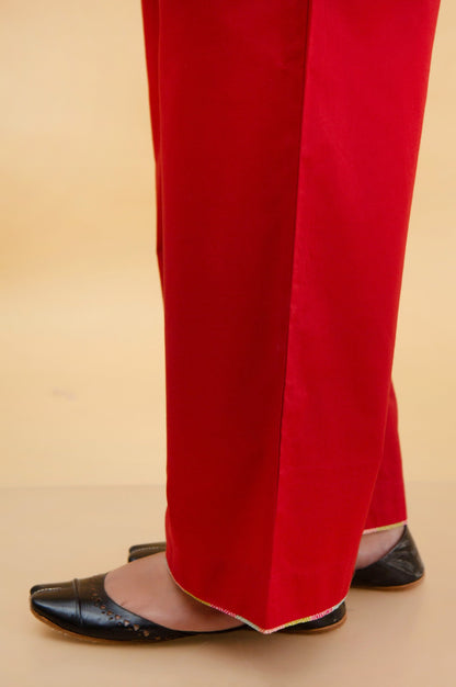 Basic Cambric Cigarette Pants - Red