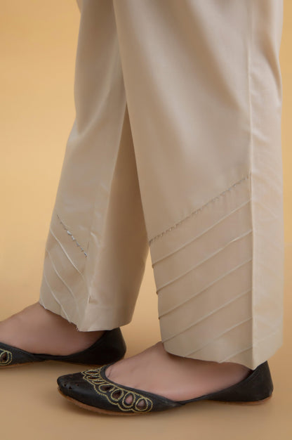 Basic Cambric Cigarette Pants - Beige