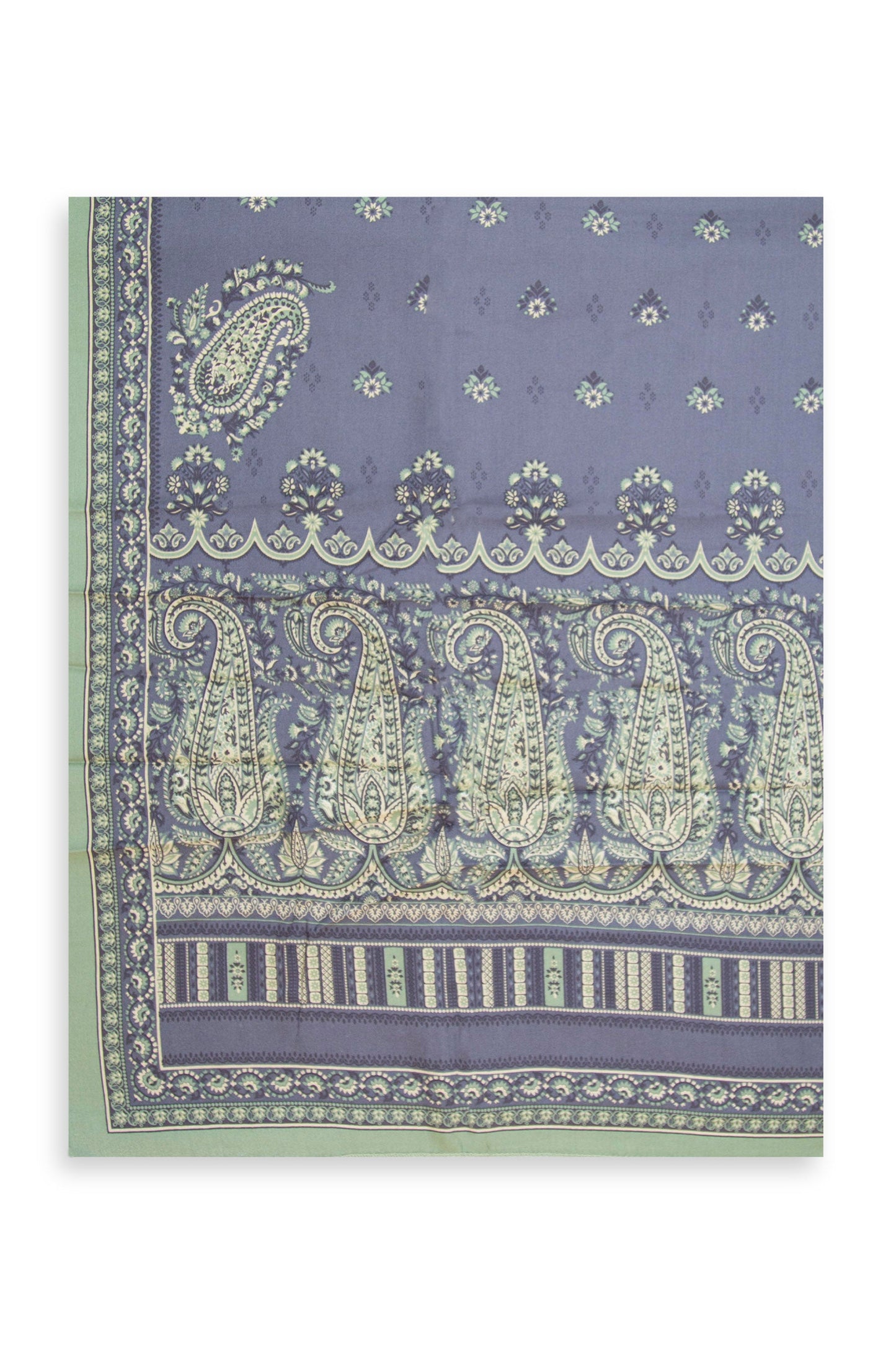 Printed Linen Viscose Dupatta - Grey