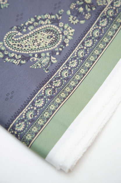 Printed Linen Viscose Dupatta - Grey