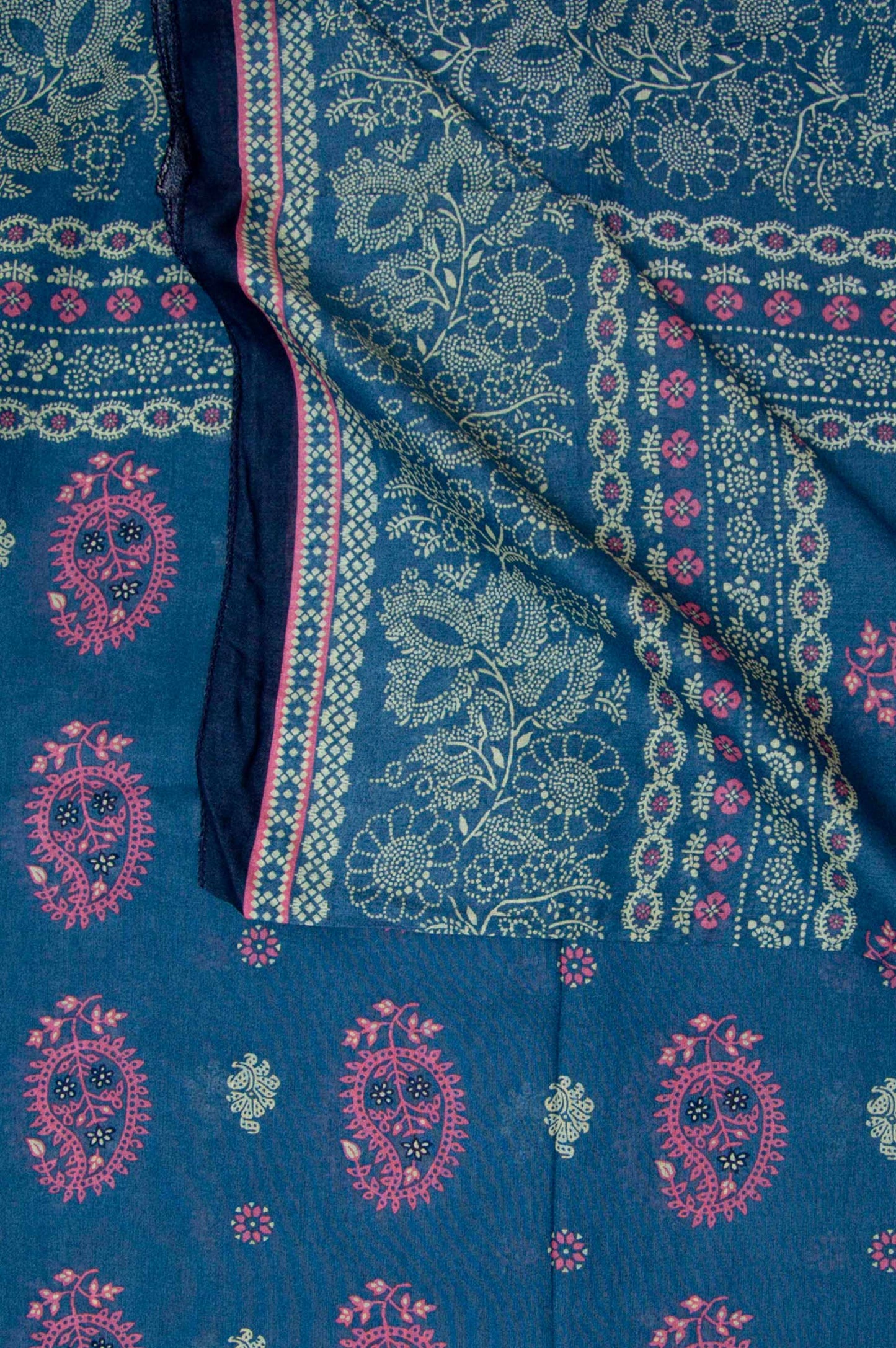 Printed Lawn Dupatta - Persian Blue