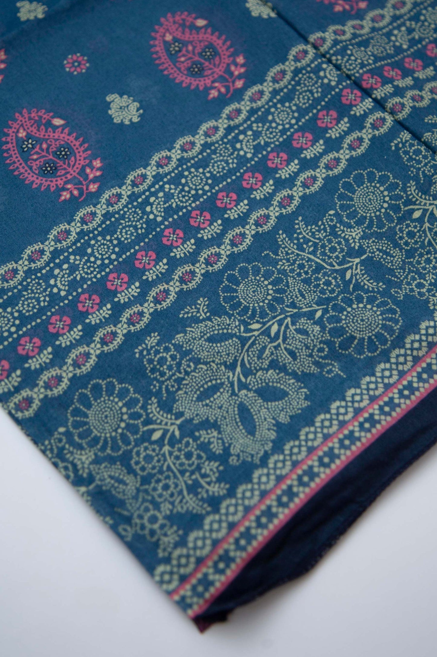 Printed Lawn Dupatta - Persian Blue