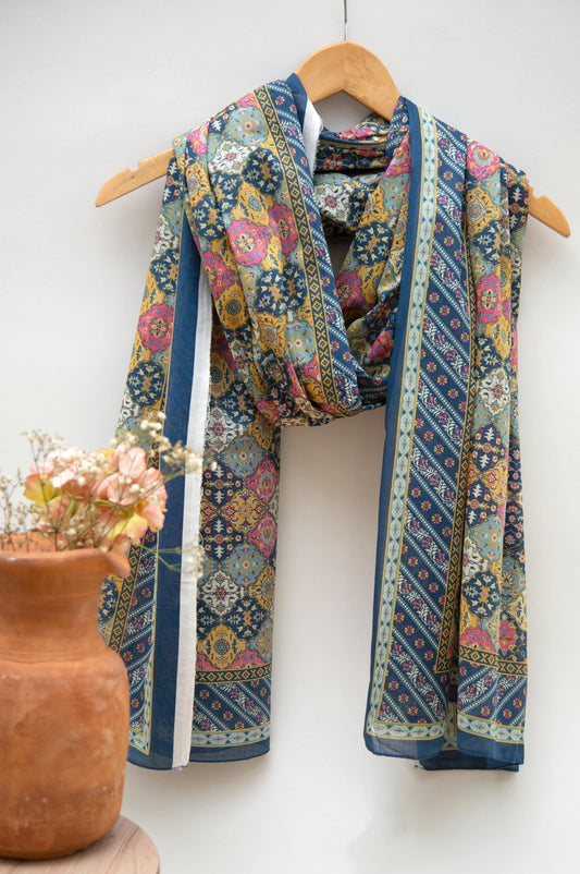Printed Lawn Dupatta - Multi