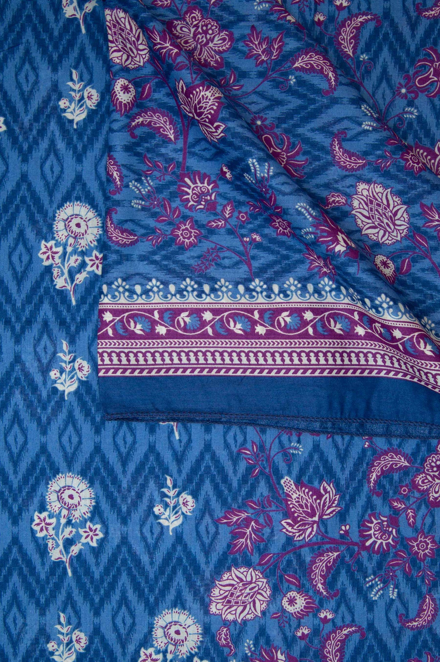 Printed Lawn Dupatta - Blue