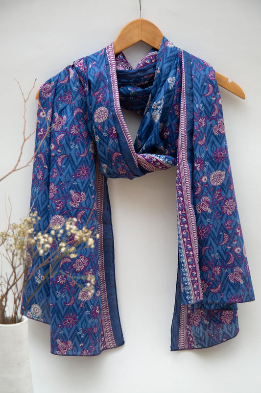 Printed Lawn Dupatta - Blue