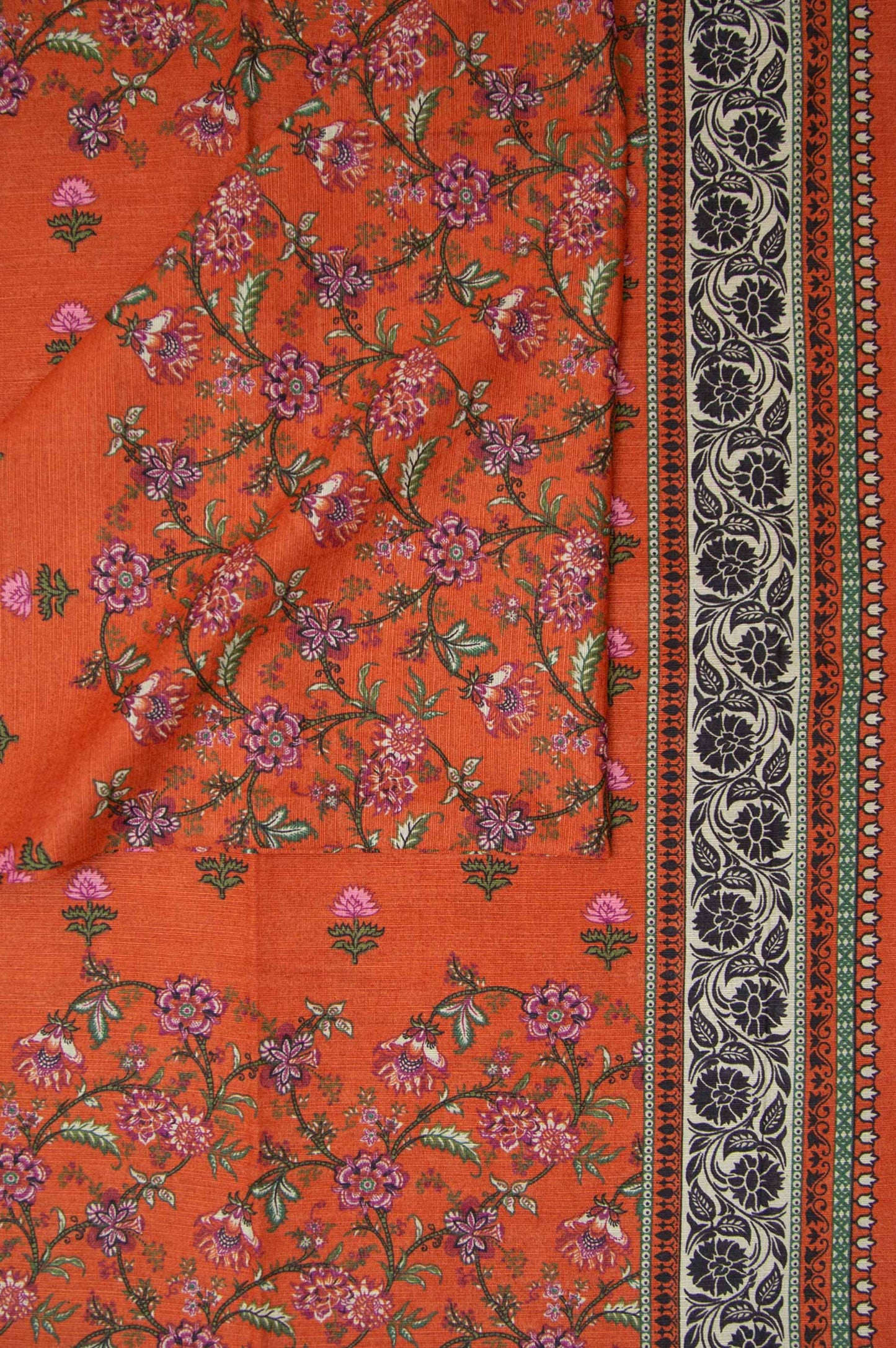 Printed Khaddar Dupatta - Orange