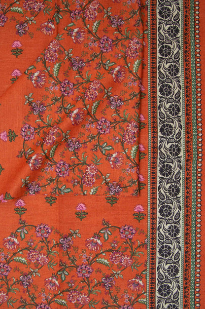 Printed Khaddar Dupatta - Orange