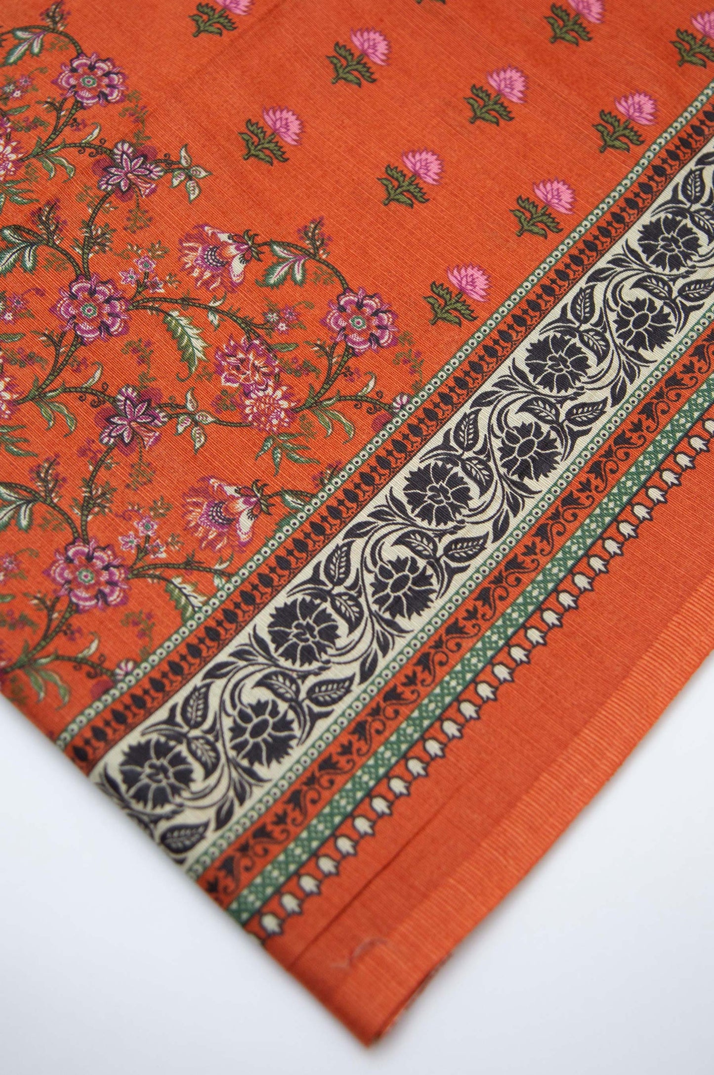 Printed Khaddar Dupatta - Orange