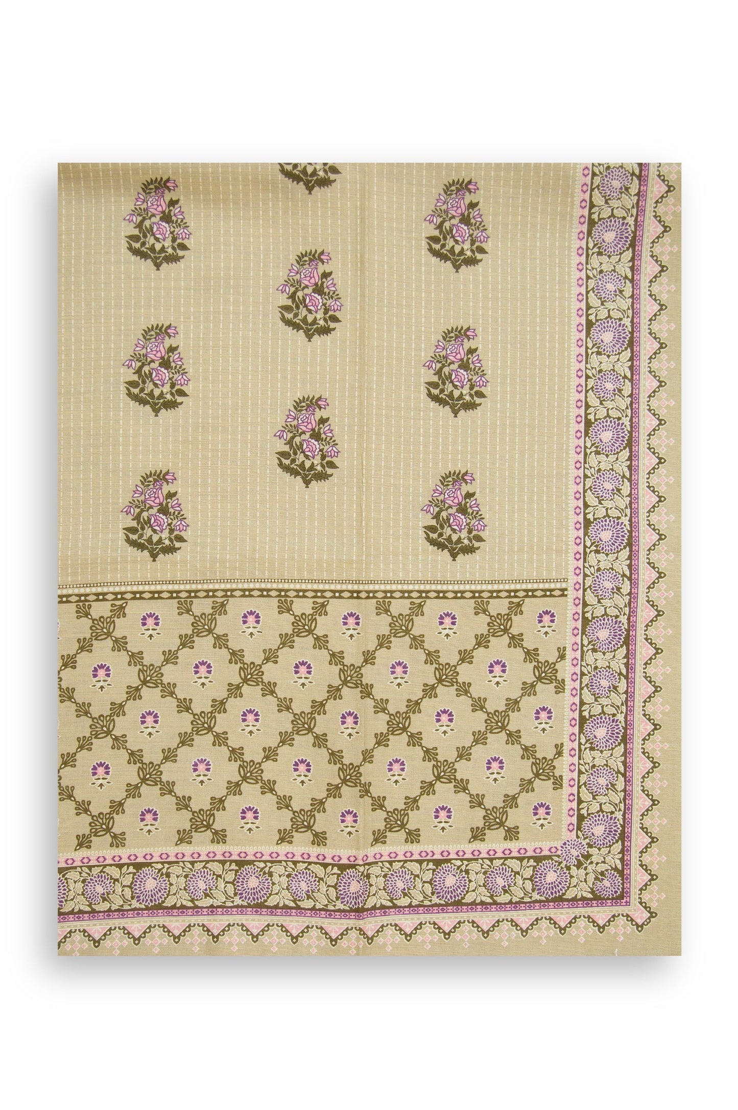 Printed Khaddar Dupatta - Light Green