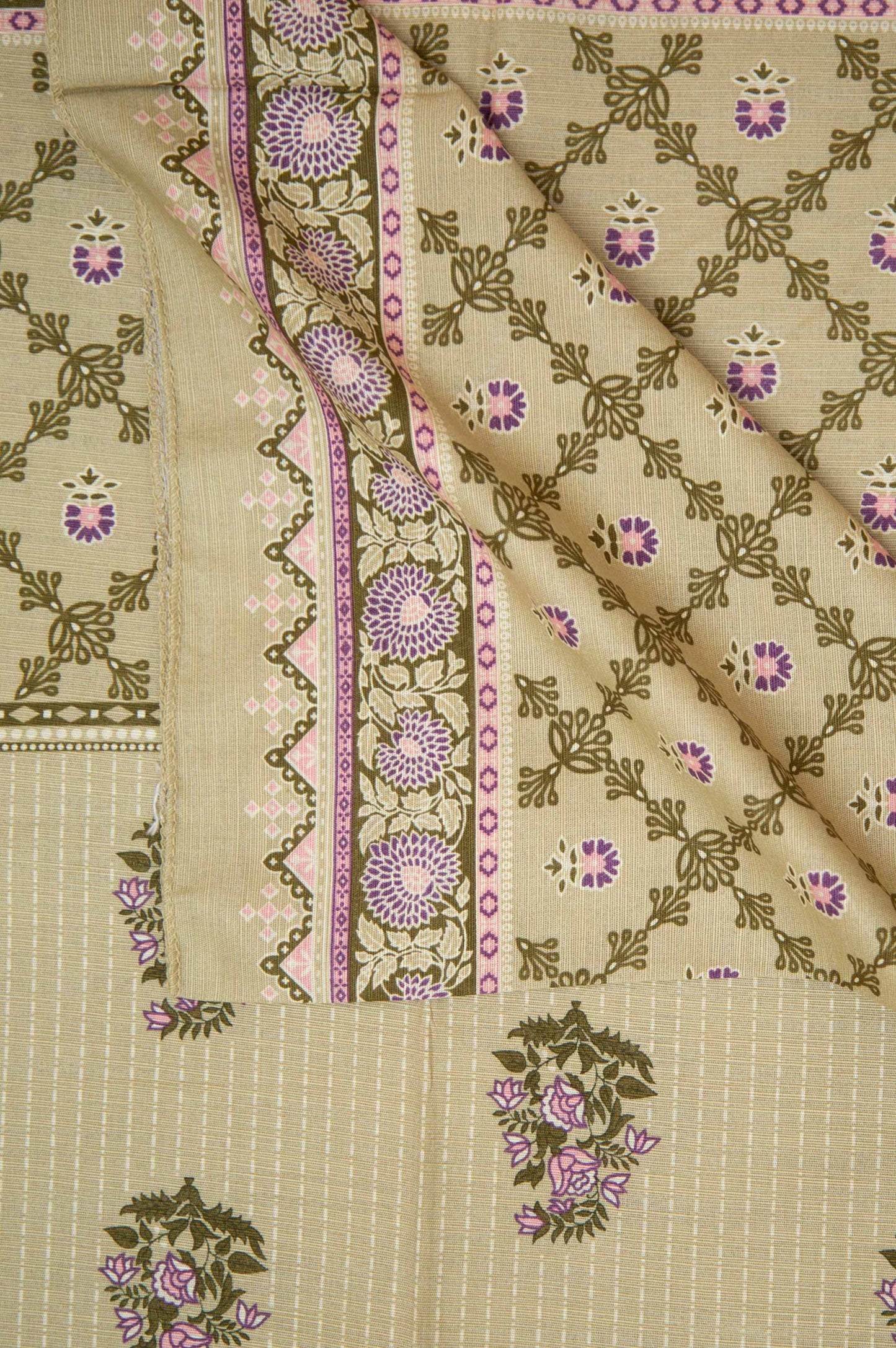 Printed Khaddar Dupatta - Light Green