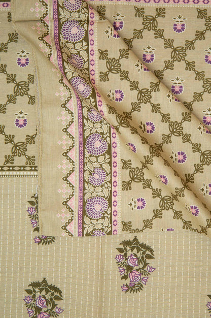 Printed Khaddar Dupatta - Light Green