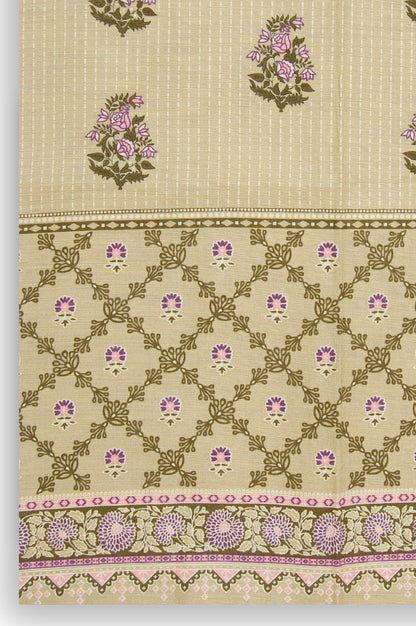 Printed Khaddar Dupatta - Light Green