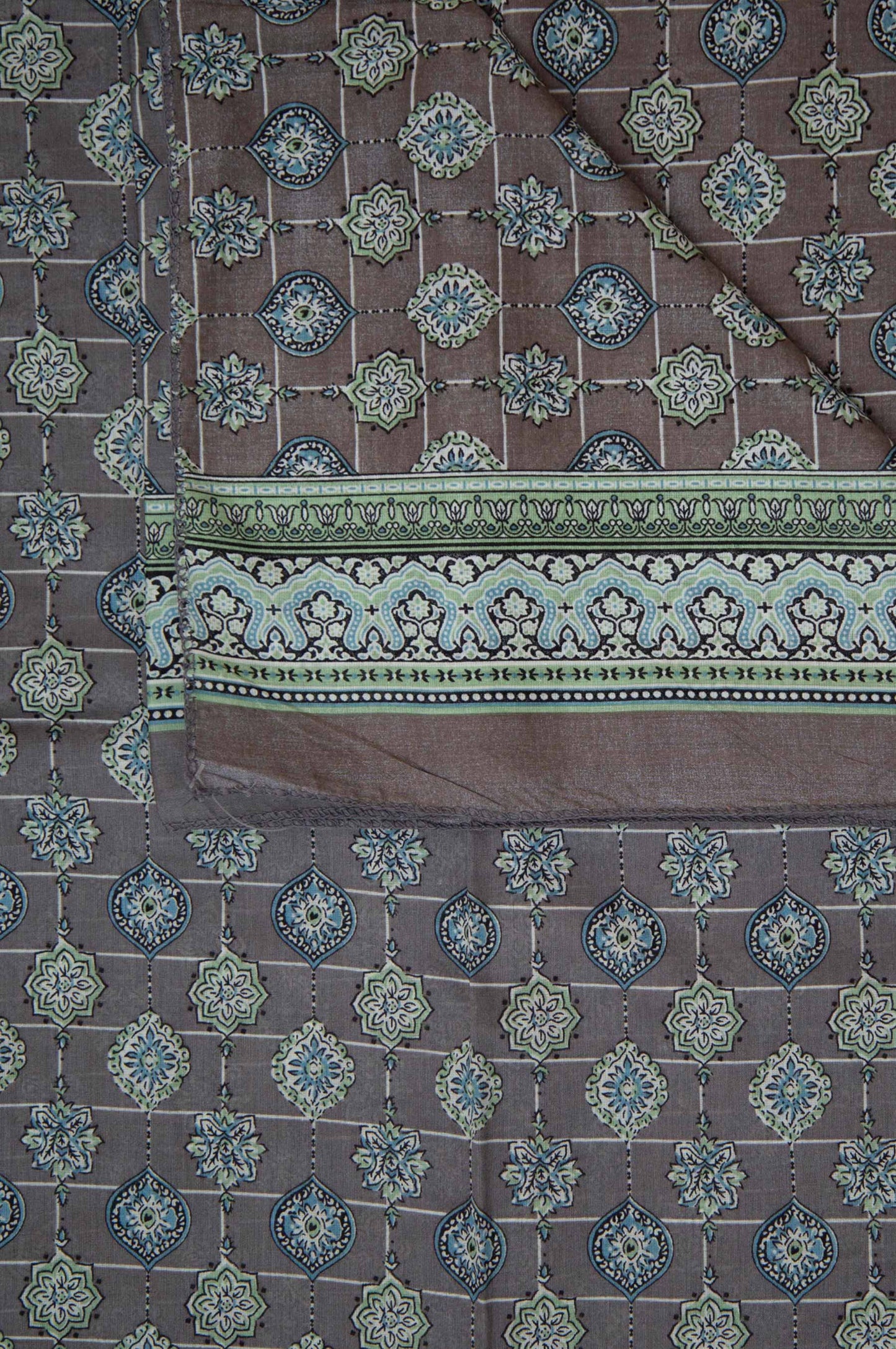 Printed Lawn Dupatta - Grey