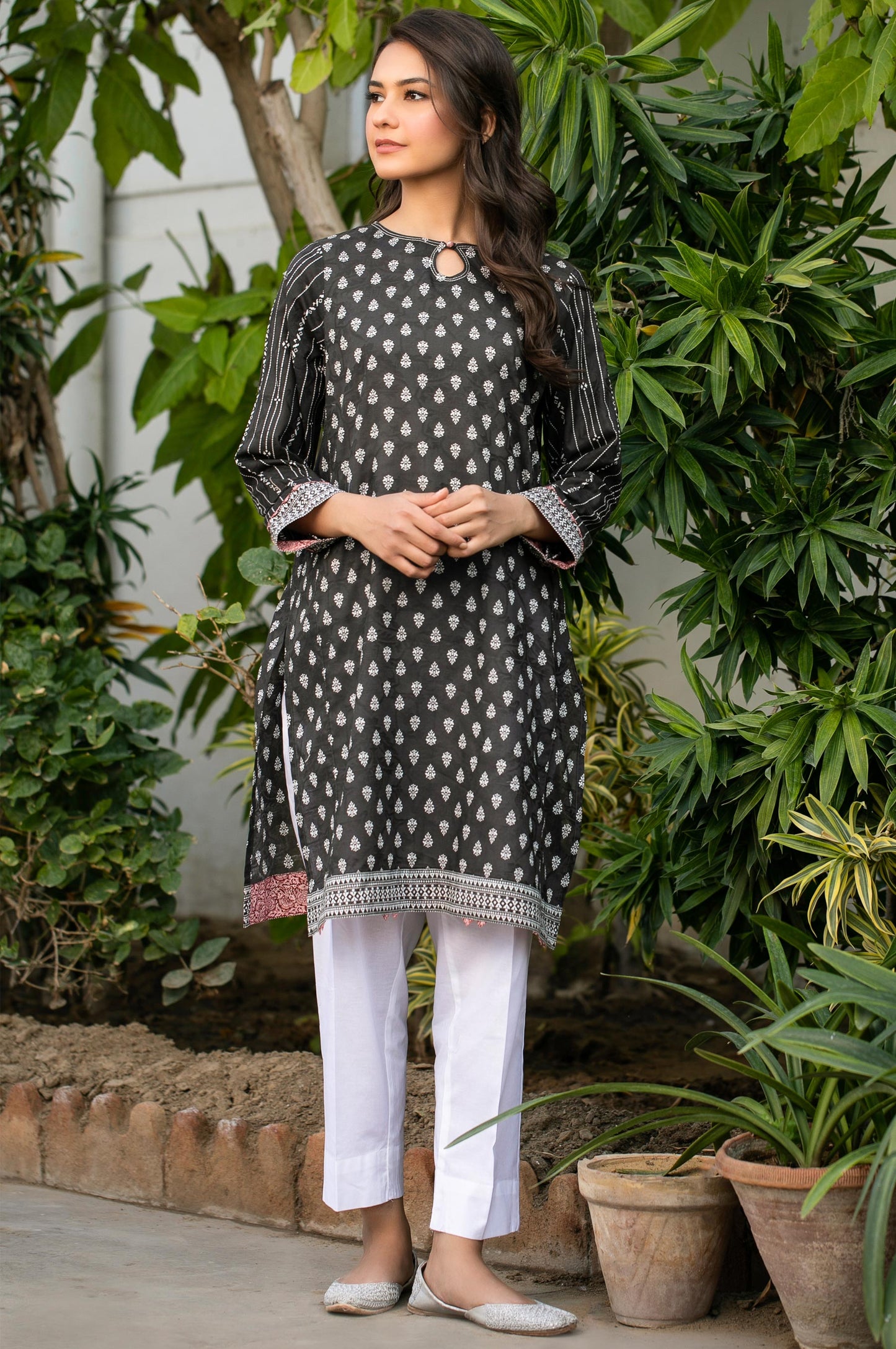 Stitched 1 Piece Digital Printed Self Jacquard Shirt