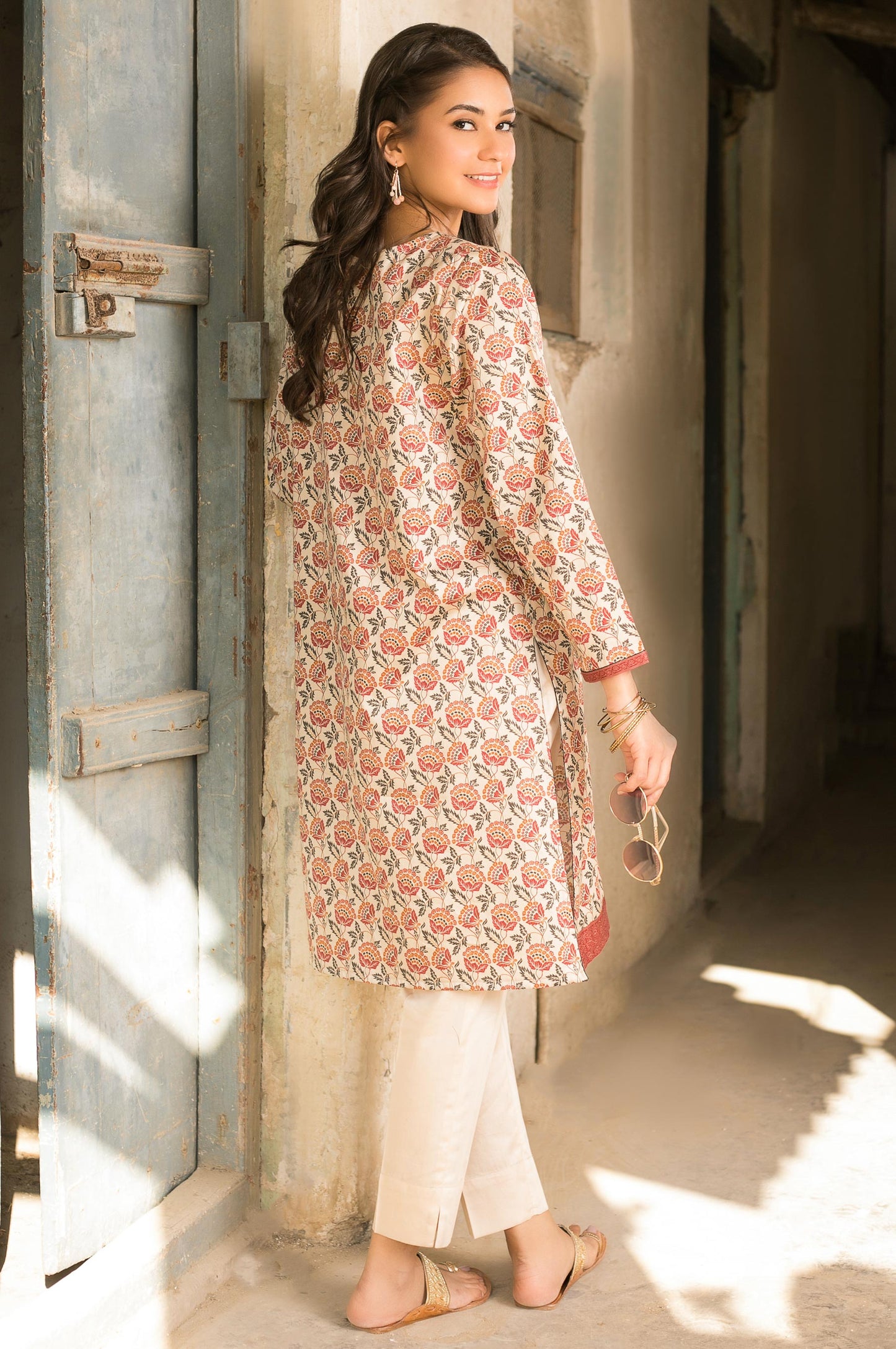 Stitched 1 Piece Digital Printed Cotton Satin Shirt