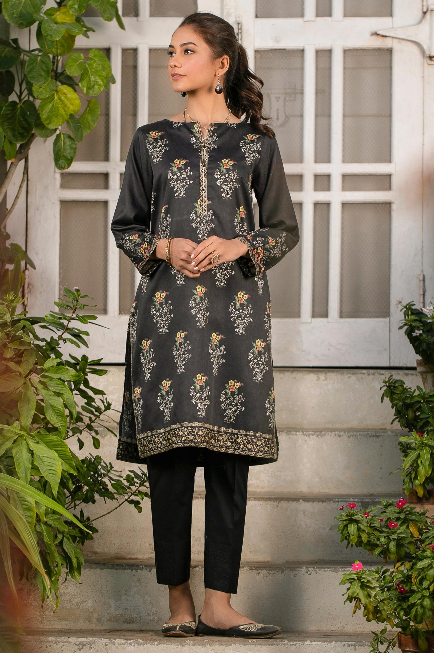 Stitched 1 Piece Digital Printed Cotton Satin Shirt