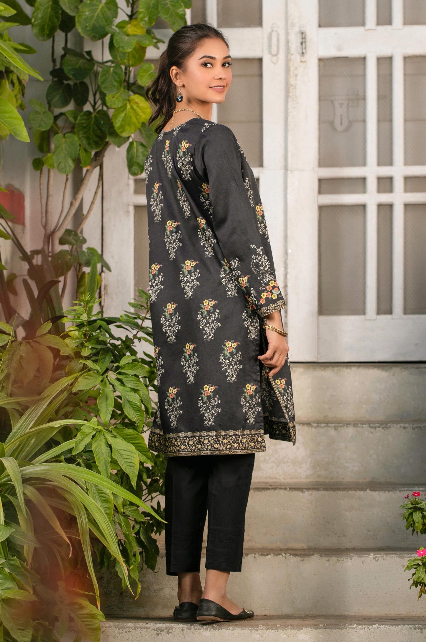 Stitched 1 Piece Digital Printed Cotton Satin Shirt