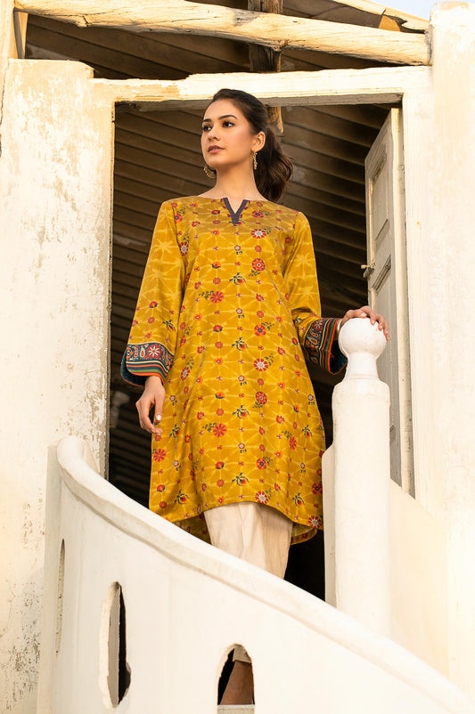 Stitched 1 Piece Digital Printed Cotton Satin Shirt