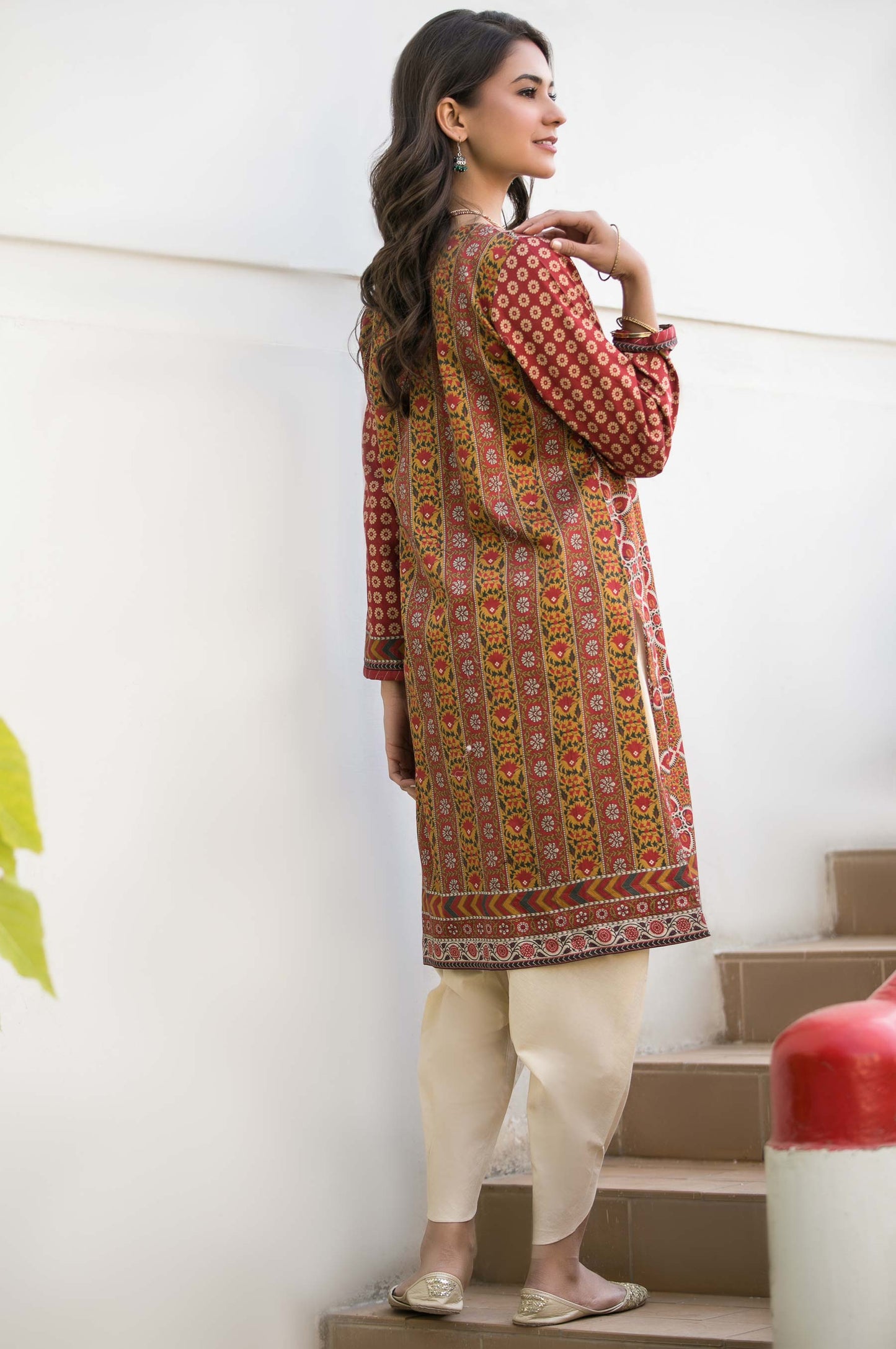 Stitched 1 Piece Digital Printed Cotton Satin Shirt