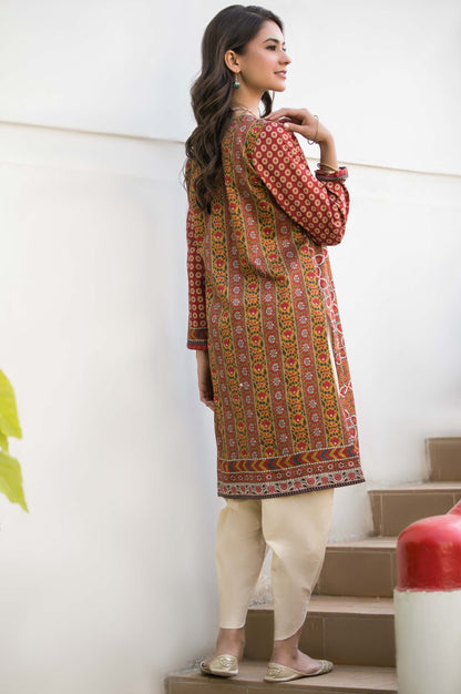 Stitched 1 Piece Digital Printed Cotton Satin Shirt