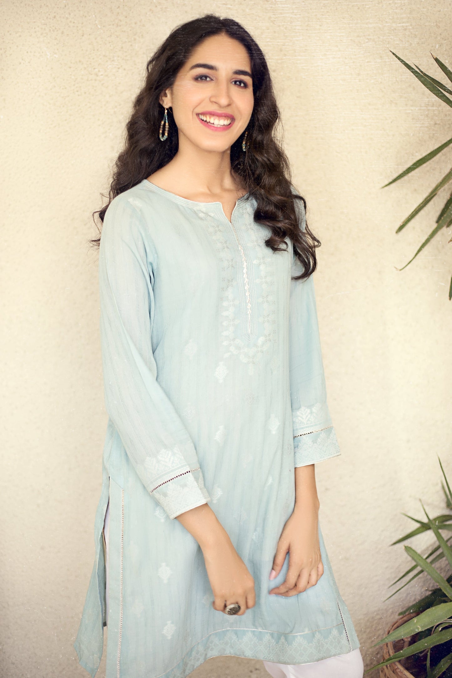 Stitched 1 Piece Yarn Dyed Jacquard Shirt