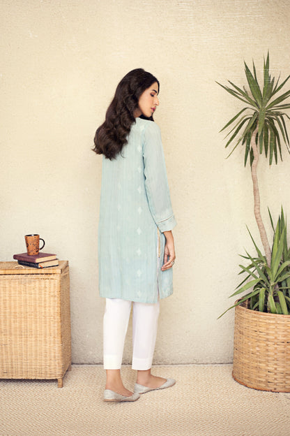 Stitched 1 Piece Yarn Dyed Jacquard Shirt