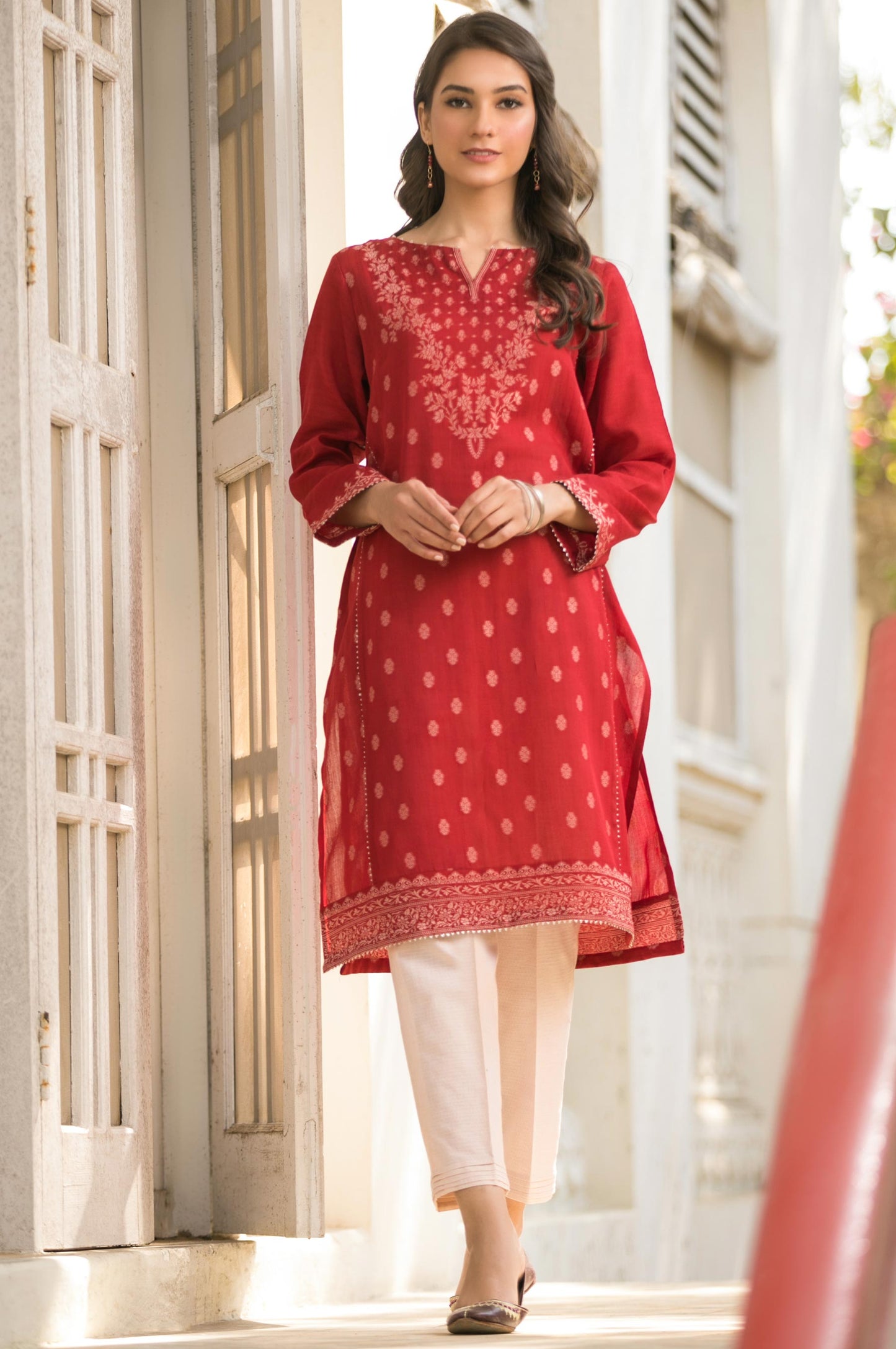 Stitched 1 Piece Yarn Dyed Jacquard Shirt