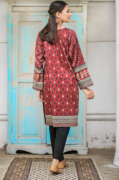 Stitched 1 Piece Digital Printed Cotton Satin Shirt