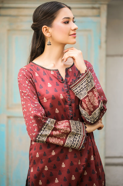 Stitched 1 Piece Digital Printed Cotton Satin Shirt