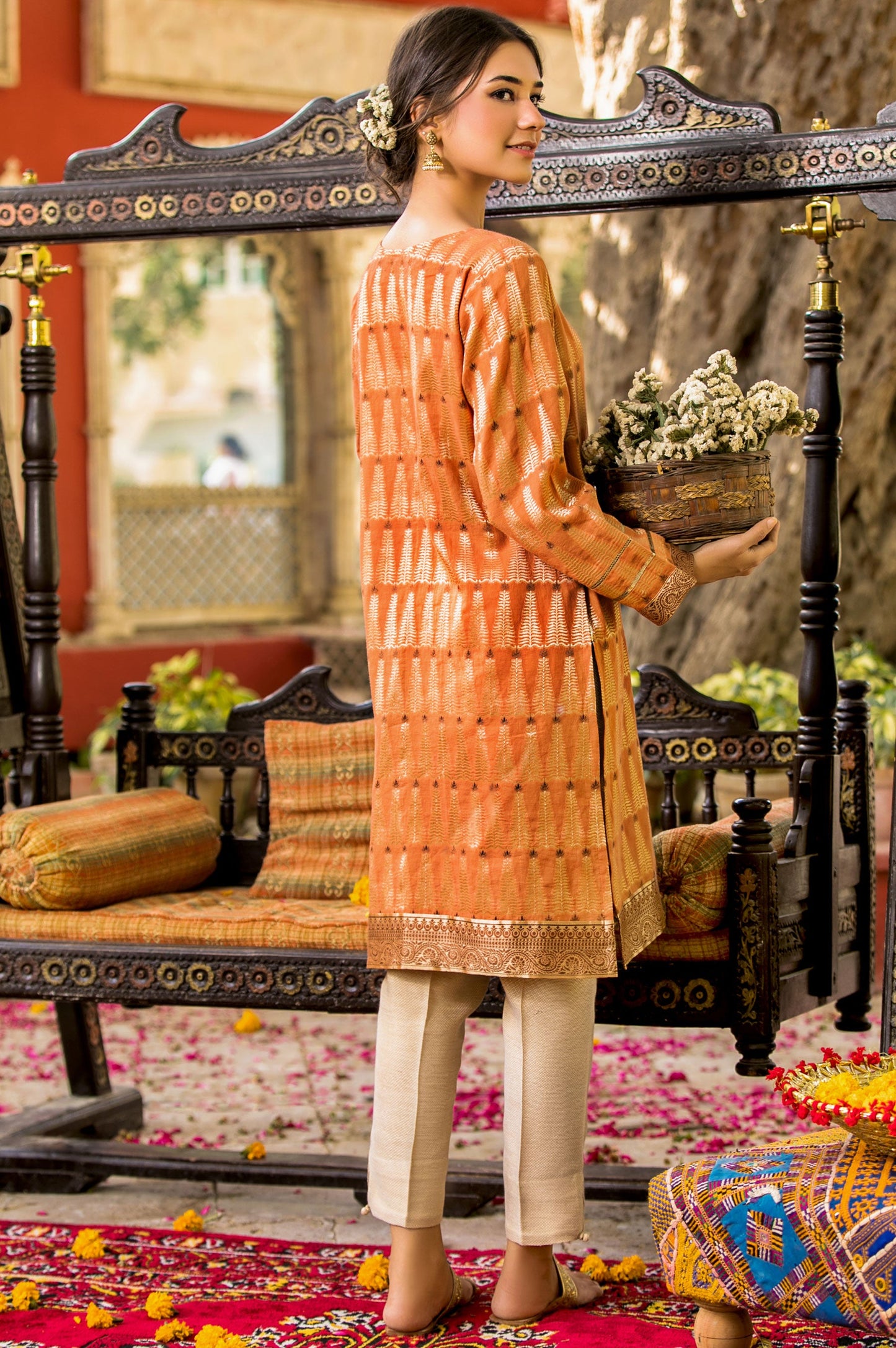 Stitched 1 Piece Mill Dyed Jacqauard Shirt