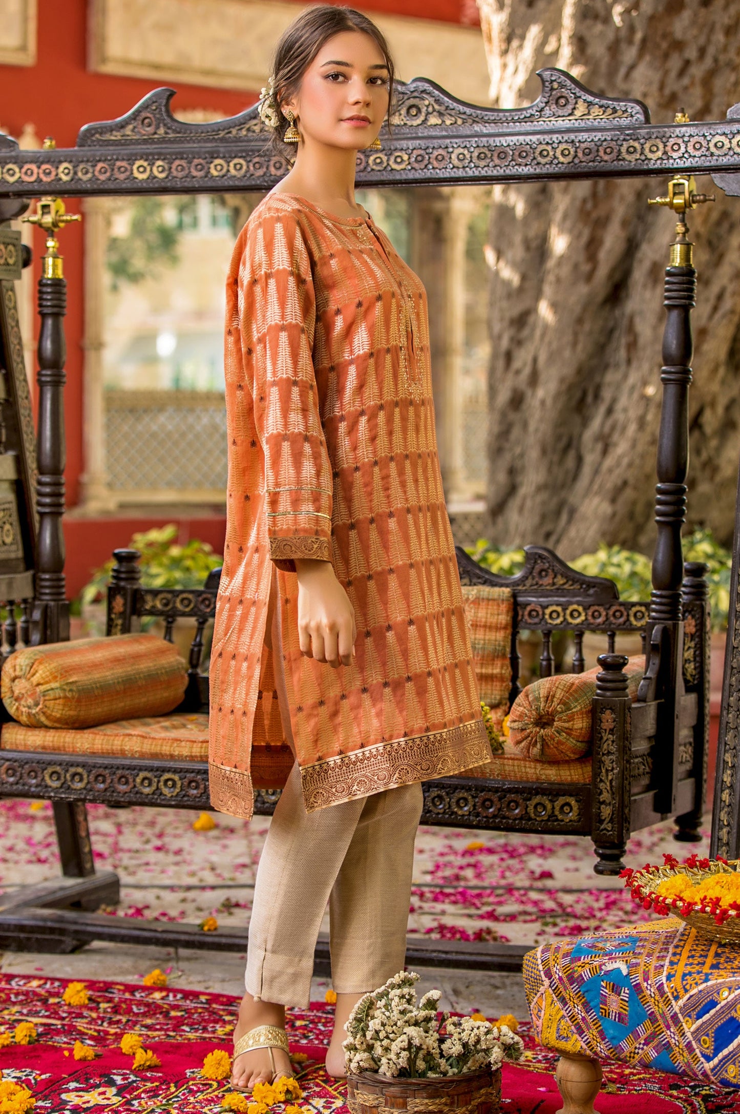 Stitched 1 Piece Mill Dyed Jacqauard Shirt