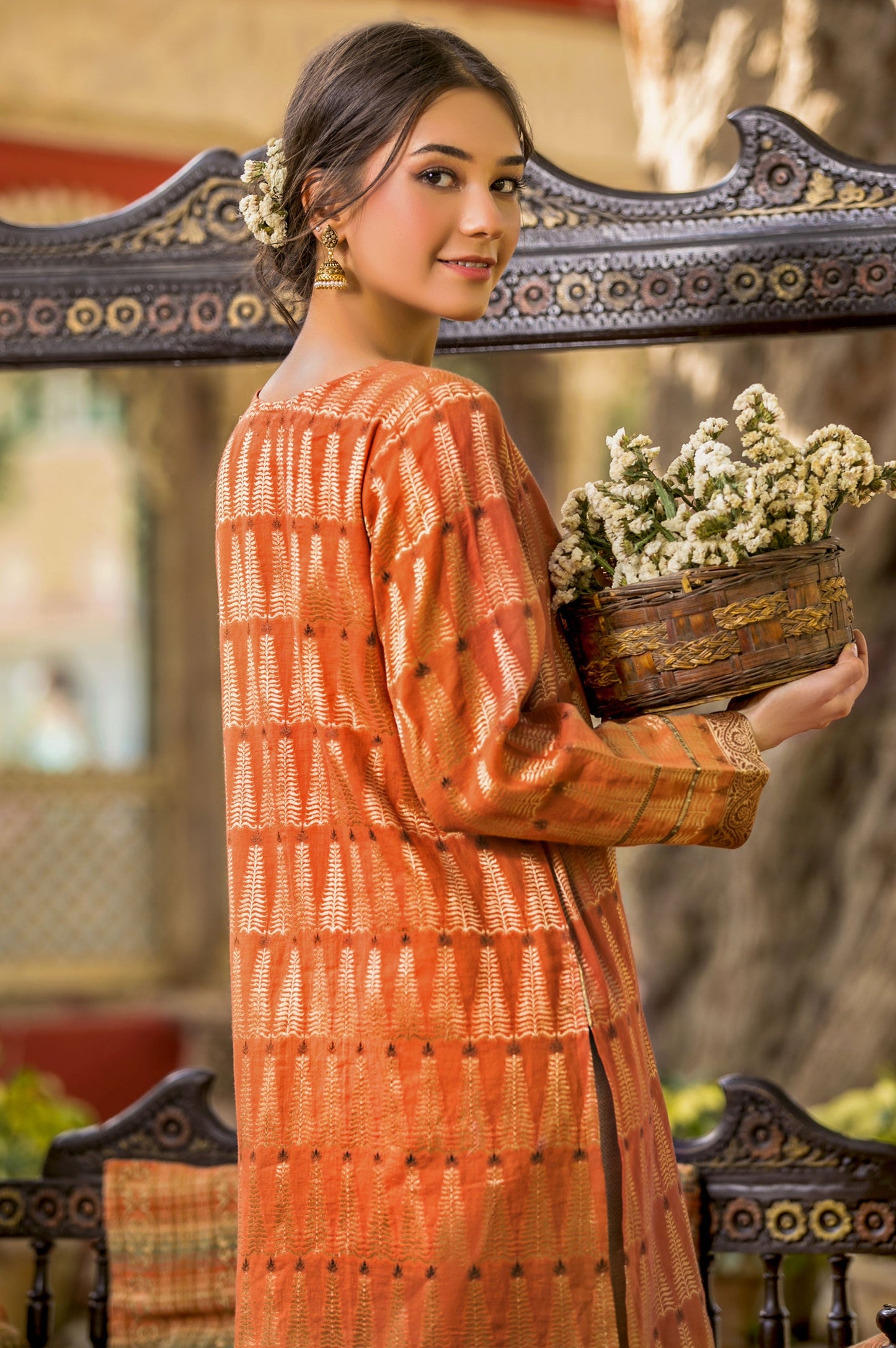 Stitched 1 Piece Mill Dyed Jacqauard Shirt