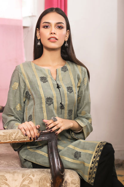 Stitched 1 Piece Dyed Jacqauard Shirt