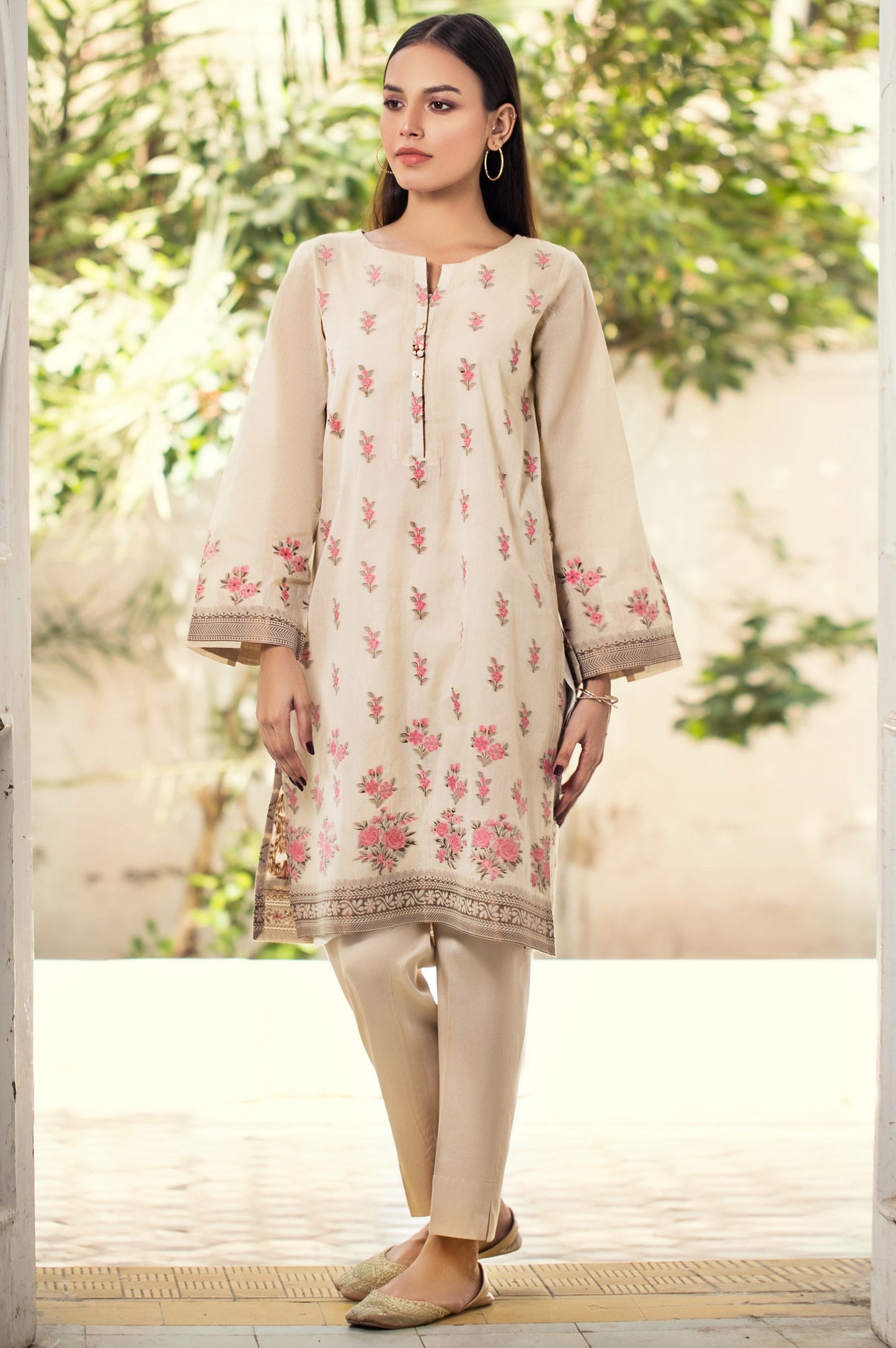 Stitched 1 Piece Yarn Dyed Weave Jacquard Shirt