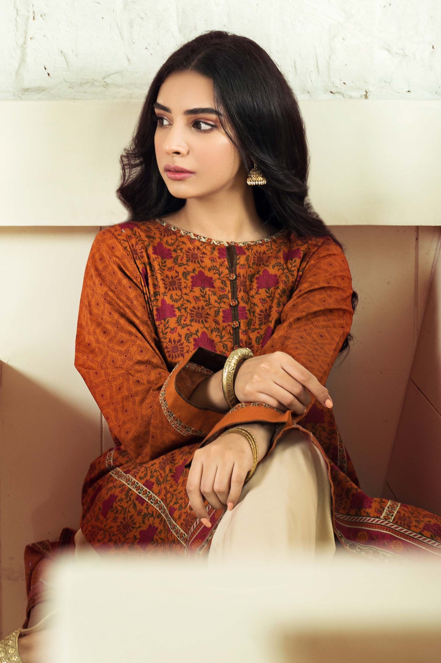 Stitched 1 Piece Digital Printed Cambric Shirt