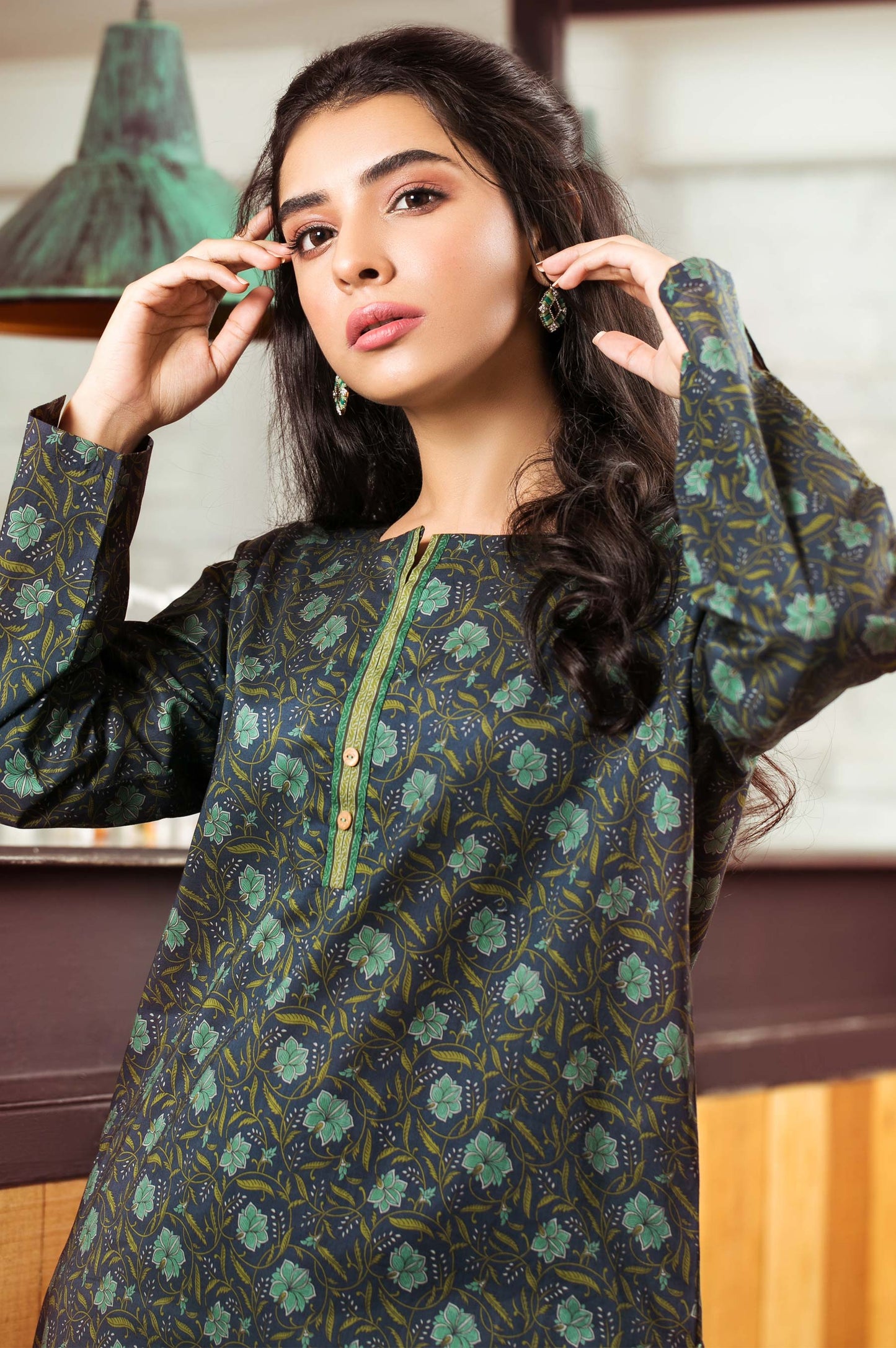 Stitched 1 Piece Digital Printed Cambric Shirt