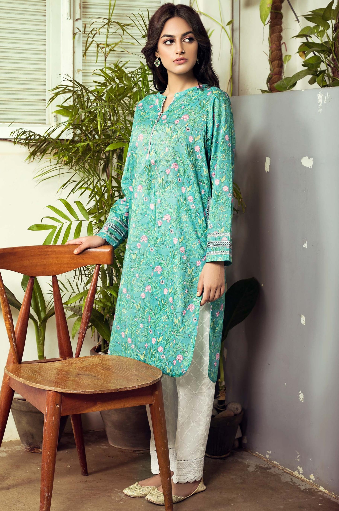 Stitched 1 Piece Digital Printed Cambric Shirt