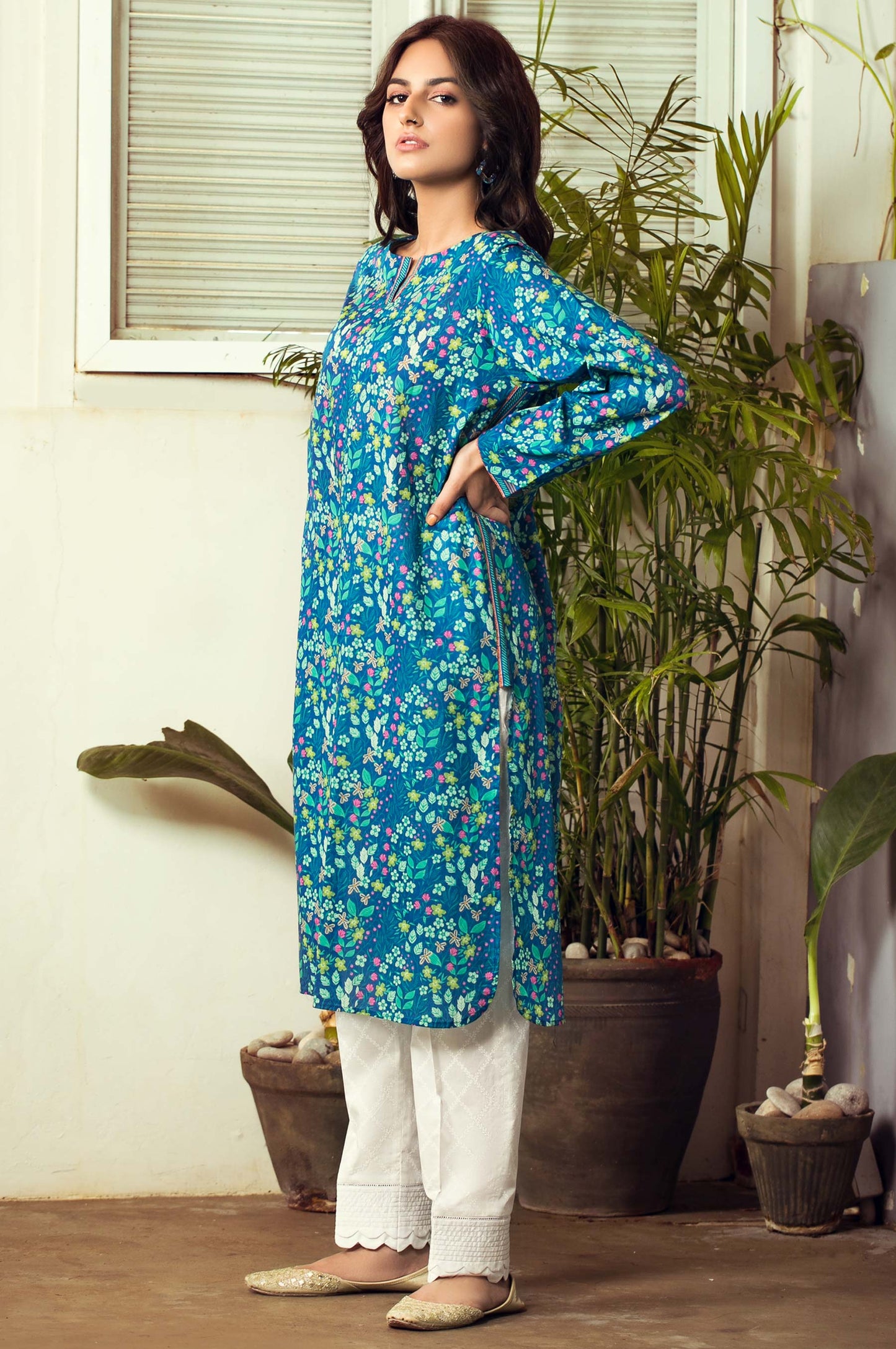 Stitched 1 Piece Digital Printed Cambric Shirt