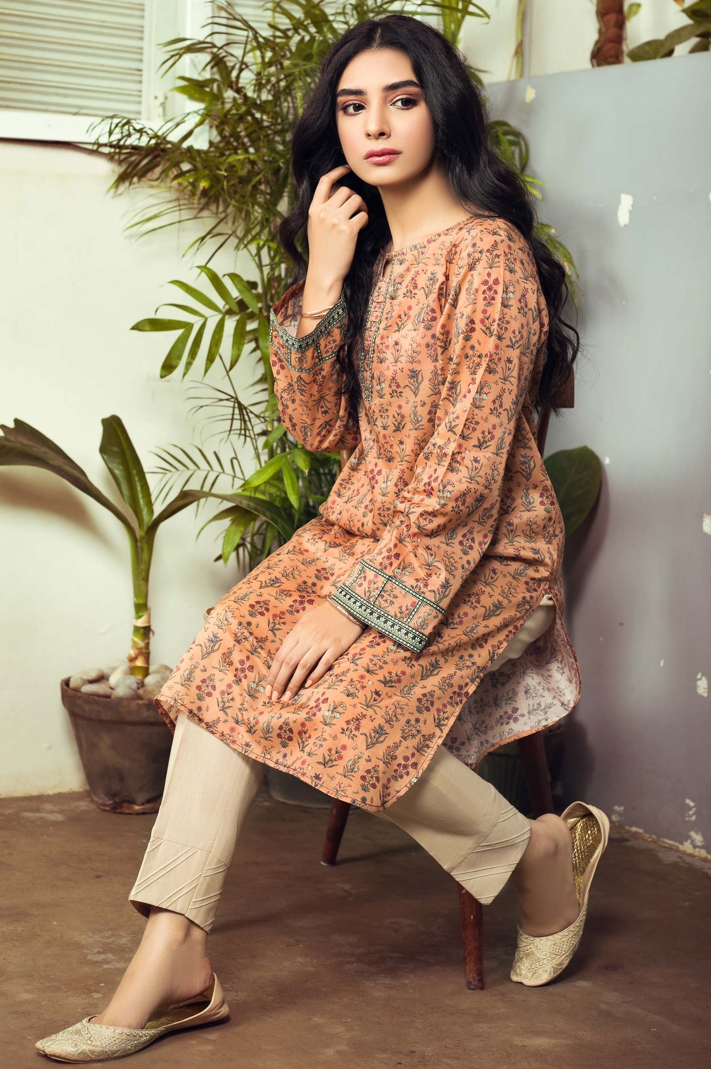 Stitched 1 Piece Digital Printed Cambric Shirt